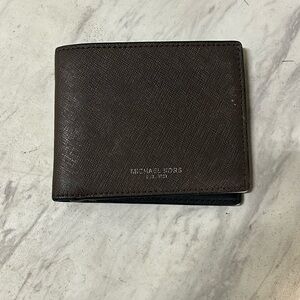 Michael Kors Men's Brown Saffiano Leather Bifold Wallet